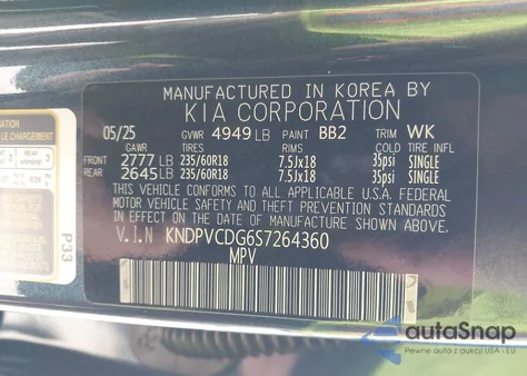 2025 Kia Sportage Hybrid Ex from USA, damaged, VIN KNDPVCDG6S7264360